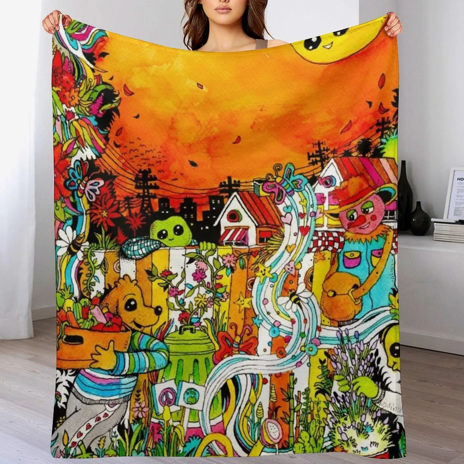 Urban Farming Home - Couverture décorative douce Urban Farm Time